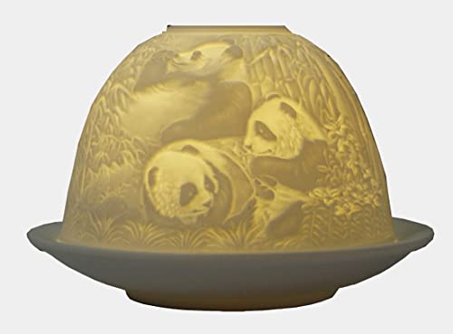 Dome Light Teelicht Pandabären Panda Bär Windlicht Porzellan Teelichthalter ca. Ø 12 cm Höhe 8,5 cm von CBK-MS