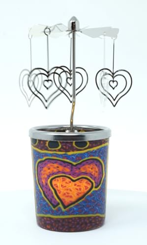Kerzenfarm Votivglas Windlicht Leuchtglas Hearts Herz Love Liebe mit Karussell von CBK-MS