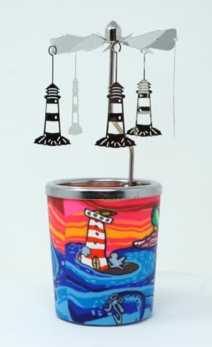 Kerzenfarm Votivglas Windlicht Leuchtglas Waves Leuchtturm Segelschiff mit Karussell von CBK-MS