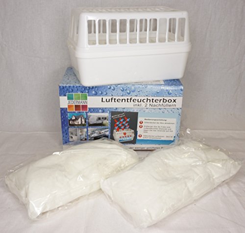 Feuchtigkeitskiller 1,2kg Entfeuchter Raumentfeuchter Luftentfeuchter Luftentfeuchterbox inkl. 2x1200g Luftentfeuchtergranulat von CBK-MS