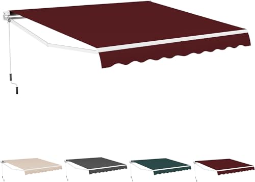 Markise Balkon Ohne Bohren, Klemmmarkise,balkonmarkisen Höhenverstellbare Sonnenschirm-überdachungsleinen 280g Polyester Wasserdicht Schattenabdeckung-Wit||2.5m von CBLdF