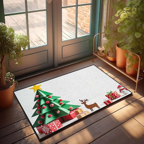 CBRT Einzigartige Fußmatten für den Innenbereich, Weihnachtsdekorationen mit Baum, Fußmatte, Herbst-Fußmatte, für den Außenbereich, Herrenzimmer-Dekoration (65 x 90 cm) von CBRT