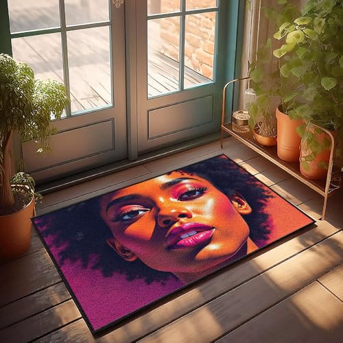 CBRT Fußmatte, lustig, lebendiges, buntes Porträt einer Person mit auffälligen Eigenschaften, Fußmatte, für den Außenbereich, Fußmatte, für Schuhe bei der Tür (65 x 90 cm) von CBRT