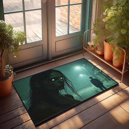 CBRT Fußmatte für den Außenbereich, Aufschrift "A Woman With Glowing Eys" steht in einer nebligen Straße, konfrontiert einen Mann, Fußmatte für drinnen und draußen, 50 x 80 cm CBRT Fußmatte für den Außenbereich, Aufschrift "A Woman With Glowing Eys" steht in einer nebligen Straße, konfrontiert einen Mann, Fußmatte für drinnen und draußen, 50 x 80 cm von CBRT