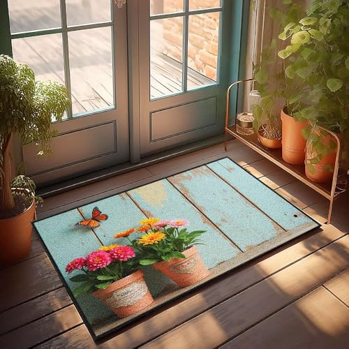 CBRT Fußmatte für den Außenbereich, zwei Blumentöpfe mit Schmetterling an der Wand, Fußmatte, Eingangsmatte, für drinnen und draußen, 40 x 60 cm CBRT Fußmatte für den Außenbereich, zwei Blumentöpfe mit Schmetterling an der Wand, Fußmatte, Eingangsmatte, für drinnen und draußen, 40 x 60 cm von CBRT