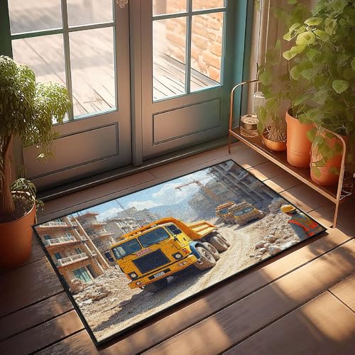 CBRT Fußmatte mit lustigem Text, Baustelle mit Lastwagen und Schmutz, Badezimmerteppich-Set, lustige Outdoor-Dekoration (50 x 80 cm) von CBRT