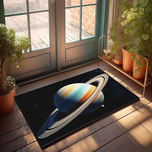 CBRT Fußmatte mit lustigem Text "Ein Planet mit Ringen im Weltraum", Badezimmerteppich-Set, lustige Outdoor-Dekoration (40 x 60 cm) von CBRT