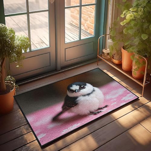 CBRT Lustige Fußmatte aus Stoff, Motiv: Blumen auf rosa Stoff, Winter-Fußmatte, Outdoor, Zuhause, 65 x 90 cm CBRT Lustige Fußmatte aus Stoff, Motiv: Blumen auf rosa Stoff, Winter-Fußmatte, Outdoor, Zuhause, 65 x 90 cm von CBRT