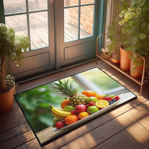 CBRT Veranda-Teppiche für den Außenbereich, eine bunte Auswahl an frischen Früchten, Fußmatte, Badezimmerteppich-Set, lustige Outdoor-Dekoration (40 x 60 cm) von CBRT