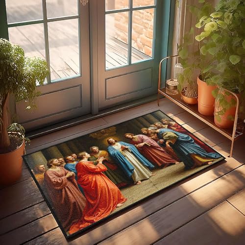 Fußmatte, lustig, eine Gruppe von Menschen in antiken Roben versammelt sich um eine zentrale Figur, Fußmatte, Herbst-Outdoor-Fußmatte, Matte für Schuhe an der Tür (50 x 80 cm) von CBRT