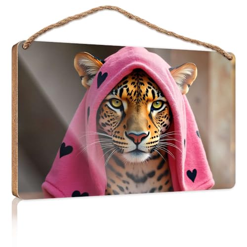 Hängendes Speisekammer-Schild, Dekoration, rosa Hoodie mit schwarzem Herzdruck, Holzschild, Herbst-Veranda-Schilder, Poster für Jungenzimmer (20 x 30 cm) von CBRT