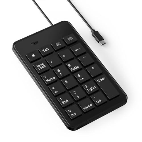 CBUS Wired USB-C Ziffernblock für Laptop, 23-Tasten Numpad-Tastatur mit Tab-, Home-, E-Mail- und Taschenrechner-Tasten, 1,5 m Kabel, kleines und leichtes Design CBUS Wired USB-C Ziffernblock für Laptop, 23-Tasten Numpad-Tastatur mit Tab-, Home-, E-Mail- und Taschenrechner-Tasten, 1,5 m Kabel, kleines und leichtes Design von CBUS