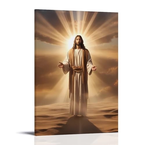 CBWVUWHJW Christliches Poster, Wanddekoration, Gemälde, Jesus in der Wüste, modische Wanddekoration, hängendes Kunstposter und Wandbild, 40 x 60 cm von CBWVUWHJW