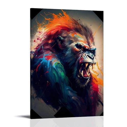 CBWVUWHJW Graffiti-Poster, Wanddekoration, Gemälde, wilder Orang-Utan, modische Wanddekoration – hängendes Kunstposter und Wandbild, 20 x 30 cm von CBWVUWHJW