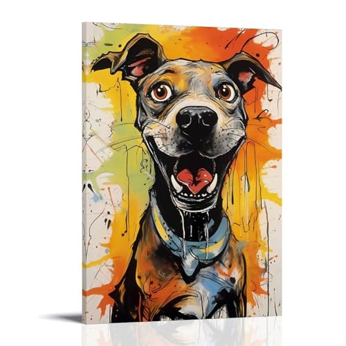 CBWVUWHJW Tierposter, Wanddekoration, Malerei, sabbernder Hund, modische Wanddekoration – hängendes Kunstposter und Wandbild, 50 x 75 cm von CBWVUWHJW