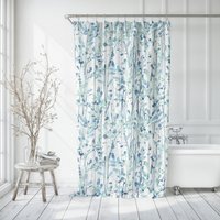 Boho Aquarell Duschvorhänge Blau, Grün Und Weiß Duschvorhang, Wohnkultur, Moderne Stoff von CBelleHomeDecor