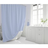 Periwinkle-Blaue Und Weiße Duschvorhänge Swiss Dot | Premium Fabric Luxe Duschvorhang Maschinenwaschbar von CBelleHomeDecor