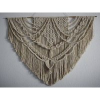 Große Makramee Wandbehang Handgemacht Mit Baumwollkordel Einzigartige Bett Deko Antikes Vintage Lifestyle Rustikal Boho Hippie Geschenk Home von CBradfieldDesign