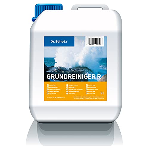 Dr. Schutz Grundreiniger R 5 L für elastische Bodenbeläge | Bodenreiniger für Vinyl, PVC, CV, Linoleum, Naturstein, Kunststein, Kautschuk | Kunststoffreiniger, WPC-Reiniger, Fliesenreiniger von Dr. Schutz