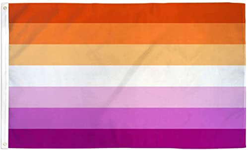 CC wonderland zone 3x5 Fuß Sonnenuntergang Lesbian Pride Flag - LGBT Flagge Polyester mit Messingösen von CC wonderland zone
