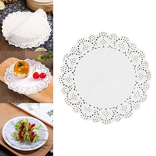 CC wonderland zone 100 stück Weiß Rund Lace Papierdeckchen,4.5 Zoll(11,5 cm) Tortenspitze Papiermatten,Spitzenpapier für Party von CC wonderland zone