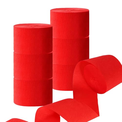 CC wonderland zone 12 Rolls Rot Kreppbänder,Krepppapier Luftschlangen Feier Dekoration,jeweils 4.5CMx25M von CC wonderland zone