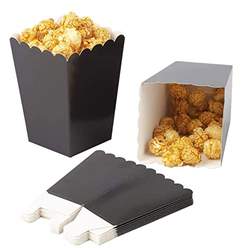 CC wonderland zone 24 Stück Popcorn Tüten Schwarzer Klein,Mini Popcorn Behälter Kästen aus Papier für Partys von CC wonderland zone