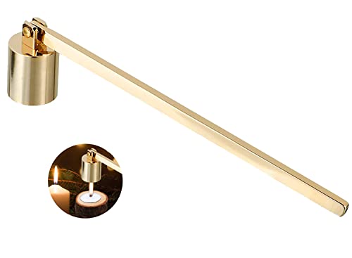 CC wonderland zone Kerzenlöscher-Candle Extinguisher–Dochtlöscher - Zubehör mit langem Griff Qualität Edelstahl Gefertigt Candle Snuffer,Gold(Zylindrische Form) von CC wonderland zone