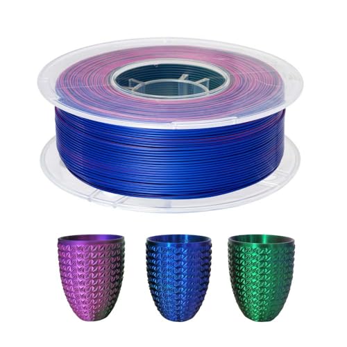 CC3D Seide Dreifach Farbe Seide Rot/Blau/Grün Filament PLA 3D Drucker Filament 1,75mm 1KG Koextrusion Filament PLA Glänzend Metallisch Filament Seide PLA Filament Rot Blau Grün 3 in 1 von CC3D