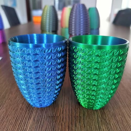 CC3D Seide Zweifarbiges PLA Filament Seide Blau/Grün 1,75 mm 1kg 3D-Drucker-Filament Zweifarbiges Coextrusions Filament PLA Glänzendes Metallic-Filament 3D Druckmaterial Blau/Grün PLA von CC3D