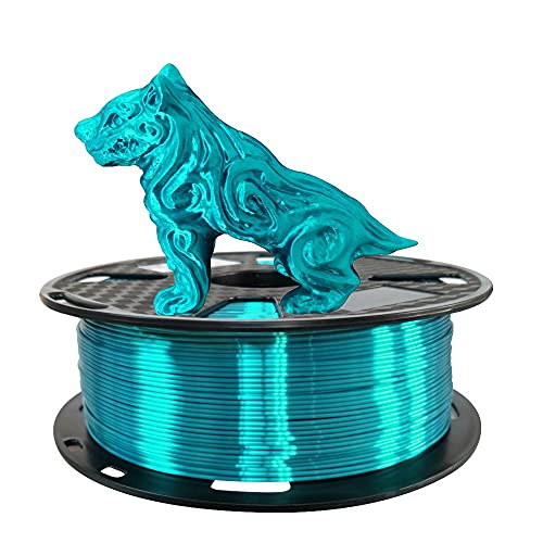 CC3D Seide PLA Glänzend Zyan Blaues PLA Filament 1,75 mm 3D-Drucker Filament 1 kg 2,3 lbs Spule Seidig Glänzend Metallic Zyan Metall Türkis Blau PLA 3D Druckmaterial Seide Emaille Blau PLA von CC3D