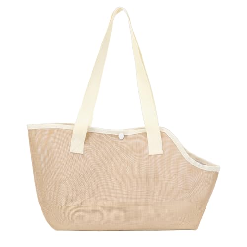 CCAIPU Katze Umhängetasche, Tasche Welpen Katzen Tragetasche, Atmungsaktive Mesh Tragetasche, Leichte und komfortable Haustier (Gelb, M) von CCAIPU