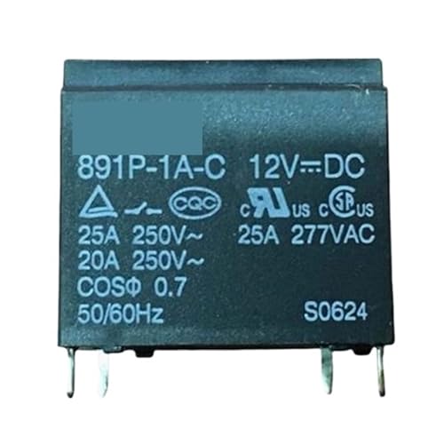 12V relay 891P-1A-C-12VDC 891P-1A-C 12VDC 891P1AC 12VDC DC12V 12V 25A 250VAC 4PIN(5PCS) von CCCAZ1