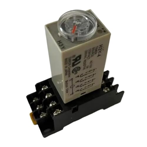 1S~60Min H3Y-4 Power On Time Delay Relay Solid-State Timer 3Min 12V/24V/36V/110V/220V/380V 14 Pin with Base(0-5 Minute,AC110V) von CCCAZ1