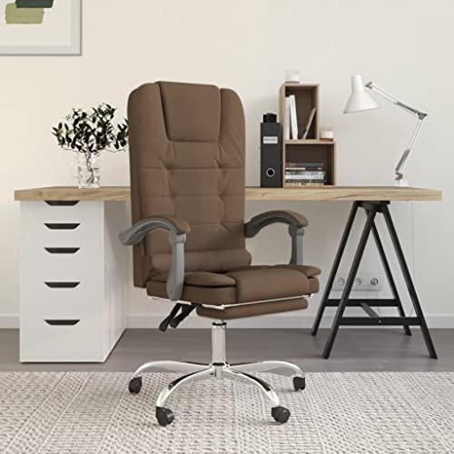 CCCINER Bürostuhl mit Massagefunktion Dunkelgrau StoffErgonomischer Stuhl ergonomischer bürostuhl Drehstuhl Geeignet für Heimbüro, Arbeitszimmer, Wohnzimmer (Color : Braun, Size : 63 x 56 cm) von CCCINER