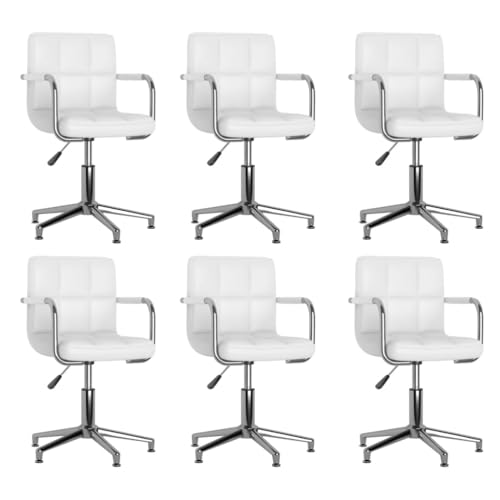 Esstisch-Set, Bauernstühle, Esszimmer-Sitzkonstruktion, ergonomische Unterstützung, lässige Versammlung, stabile, moderne, robuste und elegante Stühle ( Color : Weiß 6 Stk , Size : 48 x 47 x (74.5-88. von CCCINER