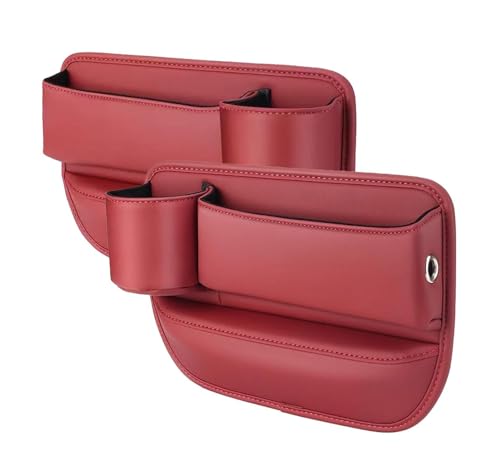 CCHMQ Aufbewahrungsbox für Autositze für Audi A3 Hatchback 2003-2013, Autositz Seitentaschen Organizer Lückenfüller Zubehör,C-Red von CCHMQ