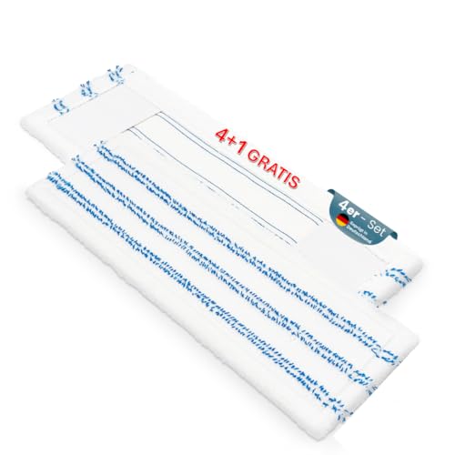 CCIGU® 4er Set Wischmopp Bezug [FUSSELFREIE SPITZENREINIGUNG] I Bodenwischer Bezug STREIFENFREIES Wischen I Putzlappen Boden für Multiböden I Wischlappen Boden für Mopphalter 40CM I waschbar 40°C von CCIGU