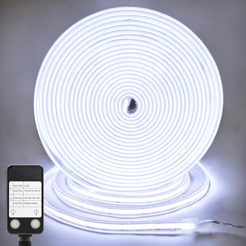 CCILAND COB LED Streifen 10M Weiß 6500K, 24V Dimmbar 3200 LED Strip mit Timer Wasserdicht, Flexibel LED Band Selbstklebend für Heim Küche Innen Außen DIY Dekor CCILAND COB LED Streifen 10M Weiß 6500K, 24V Dimmbar 3200 LED Strip mit Timer Wasserdicht, Flexibel LED Band Selbstklebend für Heim Küche Innen Außen DIY Dekor von CCILAND
