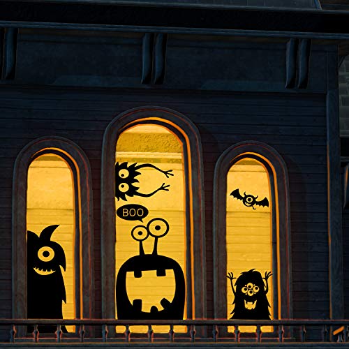 CCINEE 10 x Riesen-Fensteraufkleber für Halloween, niedliches Wackelmonster, Fenster-Aufkleber für Halloween-Dekoration. von CCINEE