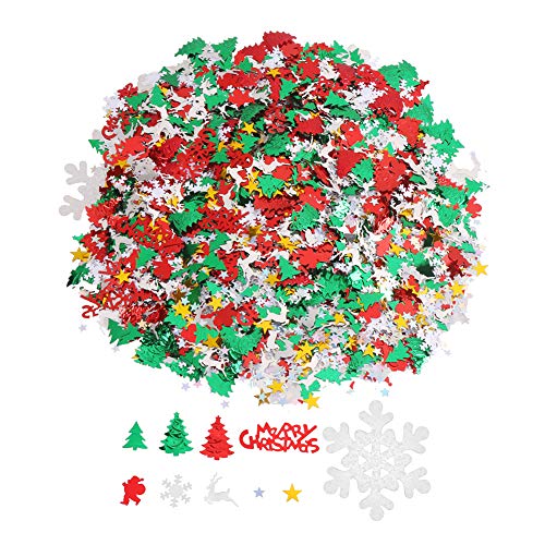 CCINEE 100G/4800 Stücke Weihnachten Neujahr Metallic Foil Confetti Pailletten Tabelle Konfetti Bright Weihnachten und Neujahrsdekoration (Weihnachtskonfetti) von CCINEE