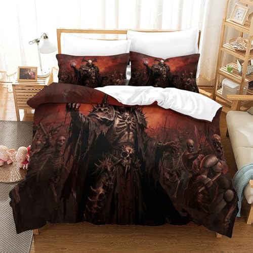 3D Gedruckte Untoter Herr Bettwäsche Set Mikrofaser Skelett Armee Mit Reißverschluss, Soft Microfiber Quilt Cover Für Schlafzimmer Double（200x200cm） von CCIZFMQ
