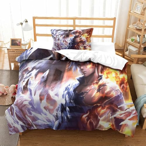 CCIZFMQ 3-teiliger 3D-Druck Mein Held Akademie Bettwäsche Set Shoto Todoroki Mit Reißverschluss, Mikrofaser Für Erwachsene Schlafzimmer Dekoration Single（135x200cm） von CCIZFMQ