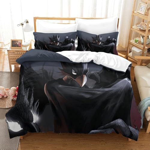 CCIZFMQ Mein Held Akademie 3D Druck Bettwäsche Set Fumikage Tokoyami Mit Verstecktem Reißverschluss, Mikrofaser Für Moderne Schlafzimmer Dekoration Super King（260x220cm） von CCIZFMQ