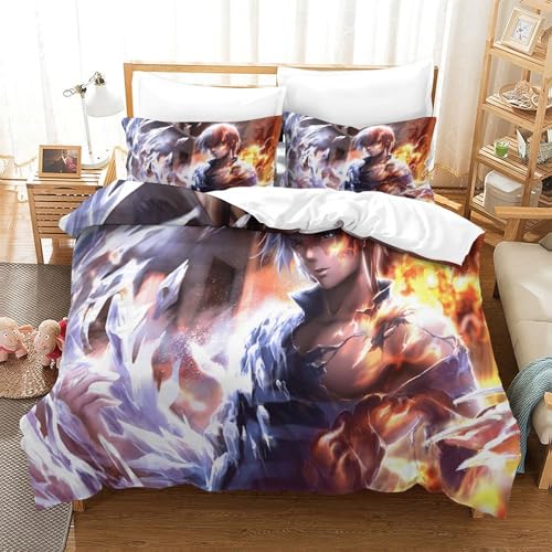 CCIZFMQ Mein Held Akademie 3D Gedruckte 3-teiliger Komfortbezug Shoto Todoroki Mit Kissenbezügen Versteckter Reißverschluss Für Erwachsene Schlafzimmer Dekoration Single（140x200cm） von CCIZFMQ