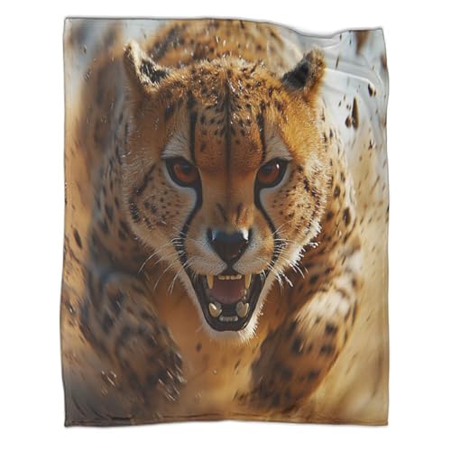 Leopard Fleecedecke 3D Druck Fliegender Staub Sofadecke Wohndecke Couchdecke Kuscheldecke Tagesdecke Weichen Flauschig Bett Decken Flauschig Warm for Erwachsene Kinder 60x80inch(150x200cm) von CCIZFMQ