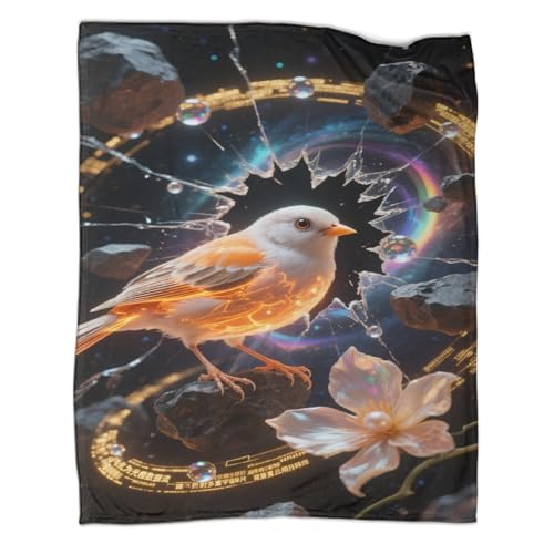 Zebra Finch Wohndecken Sofadecke Fleecedecke 3D Druck Sternenhimmel Meteorit Couchdecke Weichen Flauschig Warm Kuscheldecke Tagesdecke Bett Decken for Erwachsene Kinder 70x80inch(180x200cm) von CCIZFMQ