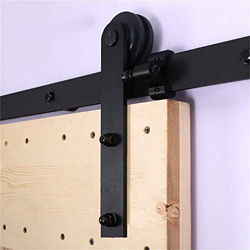 414cm/13.6FT Schiebetürsystem Zubehörteil Laufschiene Schiebetürbeschlag Holzschiebetür Komplettset Schiebetür Schiene Set Schwarz/sliding barn door hardware von CCJH