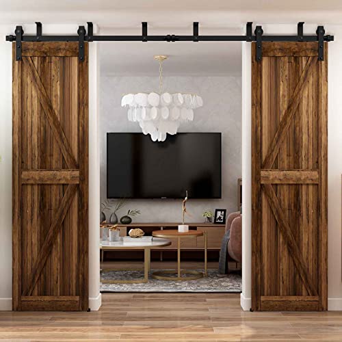 13FT/3.96M Deckenmontage Schiebetüre Beschläge, Ceiling mount brackets barn door hardware laufschiene fuer Doppeltür von CCJH