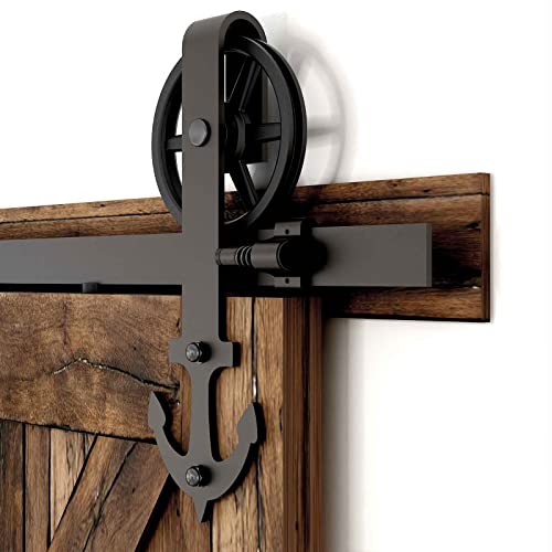152cm/5FT Vintage Spoke Industrial Rad Schiebetür Barn Holz Innen Tür Schiebetürbeschlag Set Schiebetürsystem/sliding barn door hardware von CCJH